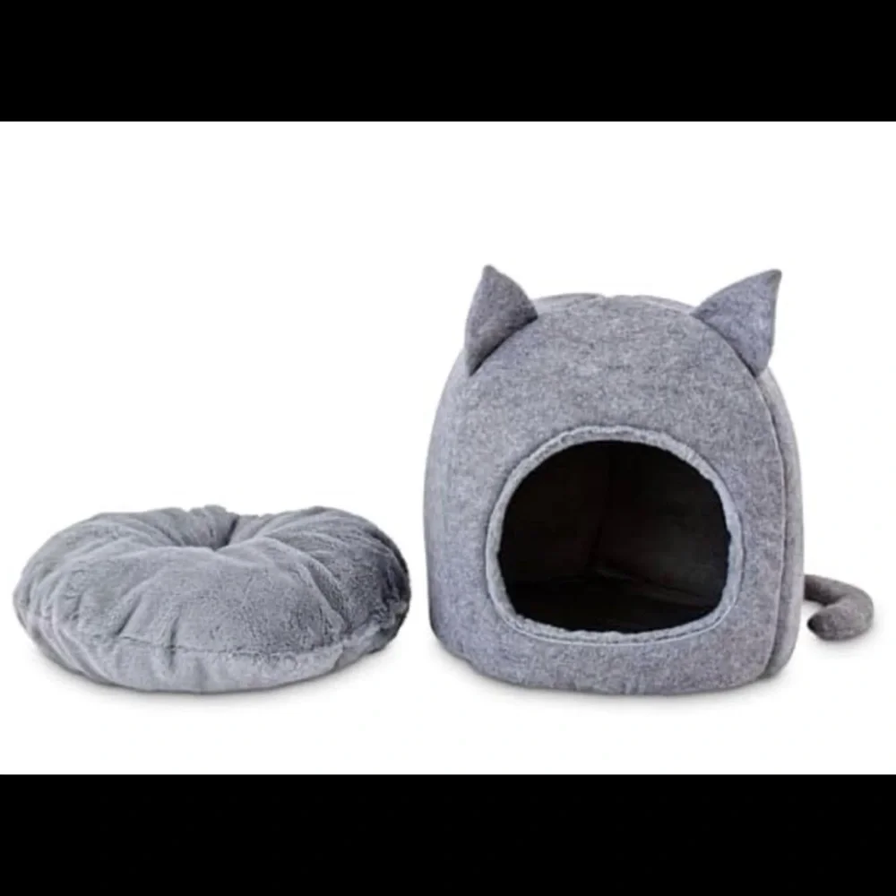 🩶🐈‍⬛EveryYay Snooze Fest Cat Igloo Bed- Melange Gray🩶